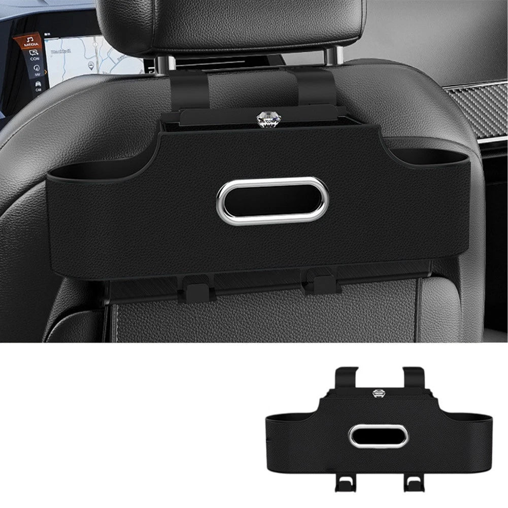 3-in-1 Backseat Organizer for Cups, Tissues, Snacks, Phone (Universal Fit)
