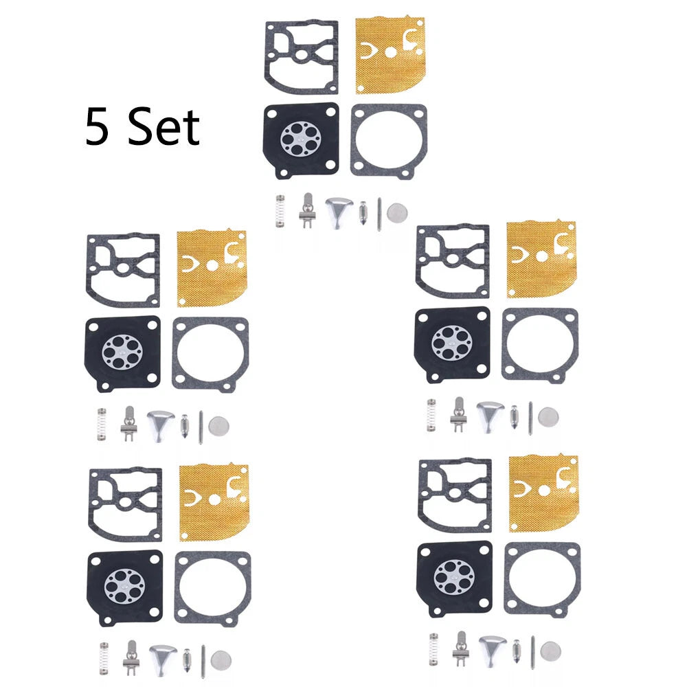 Set of 5 Carburetor Kits for Jonsered 2041 2045 2050 (Zama RB-45)