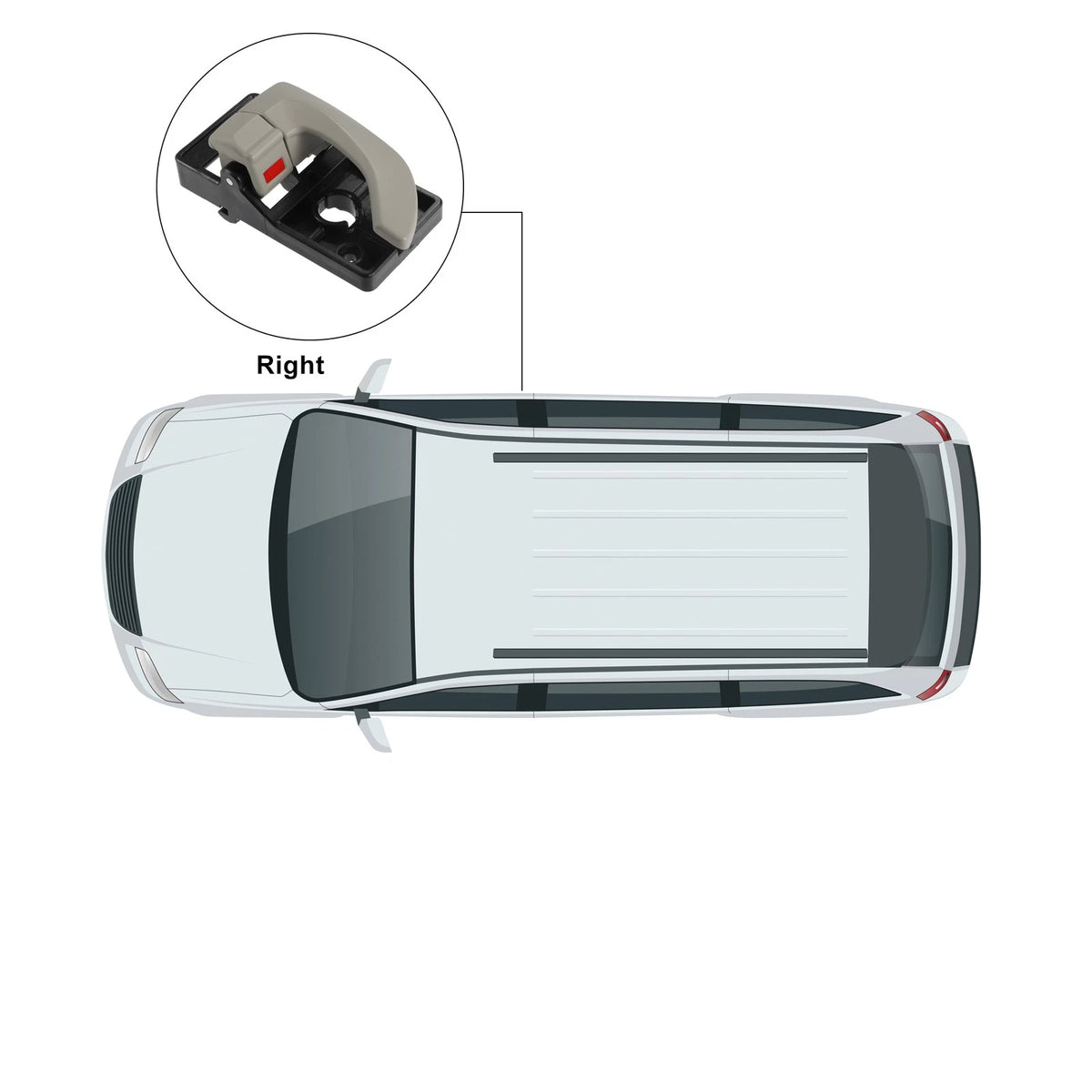Right Interior Door Handle for Hyundai Tucson (2016–2021) No. 82620-2E000