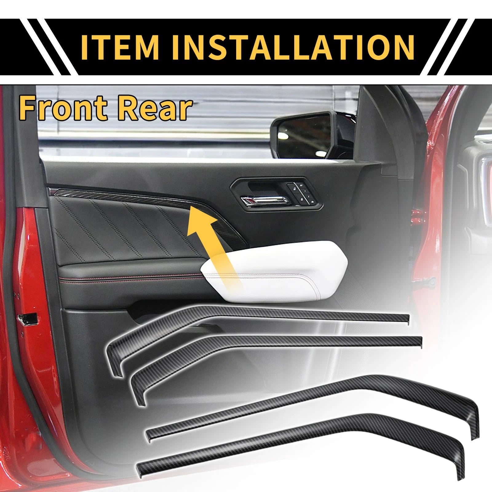 Front Rear Door Panel Bezel Cover Replacement for Chevy Colorado (2023–2024)
