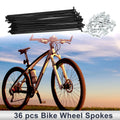 Bicycle Spokes Nipple Set 12G 181mm Carbon Steel Universal (Black)