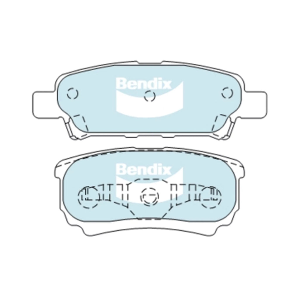 Set of 4 Bendix GCT Rear Disc Brake Pads for Dodge Caliber (2006–2014)