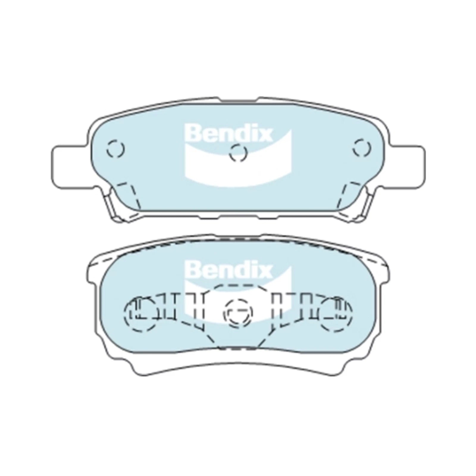Set of 4 Bendix GCT Rear Disc Brake Pads for Dodge Caliber (2006–2014)
