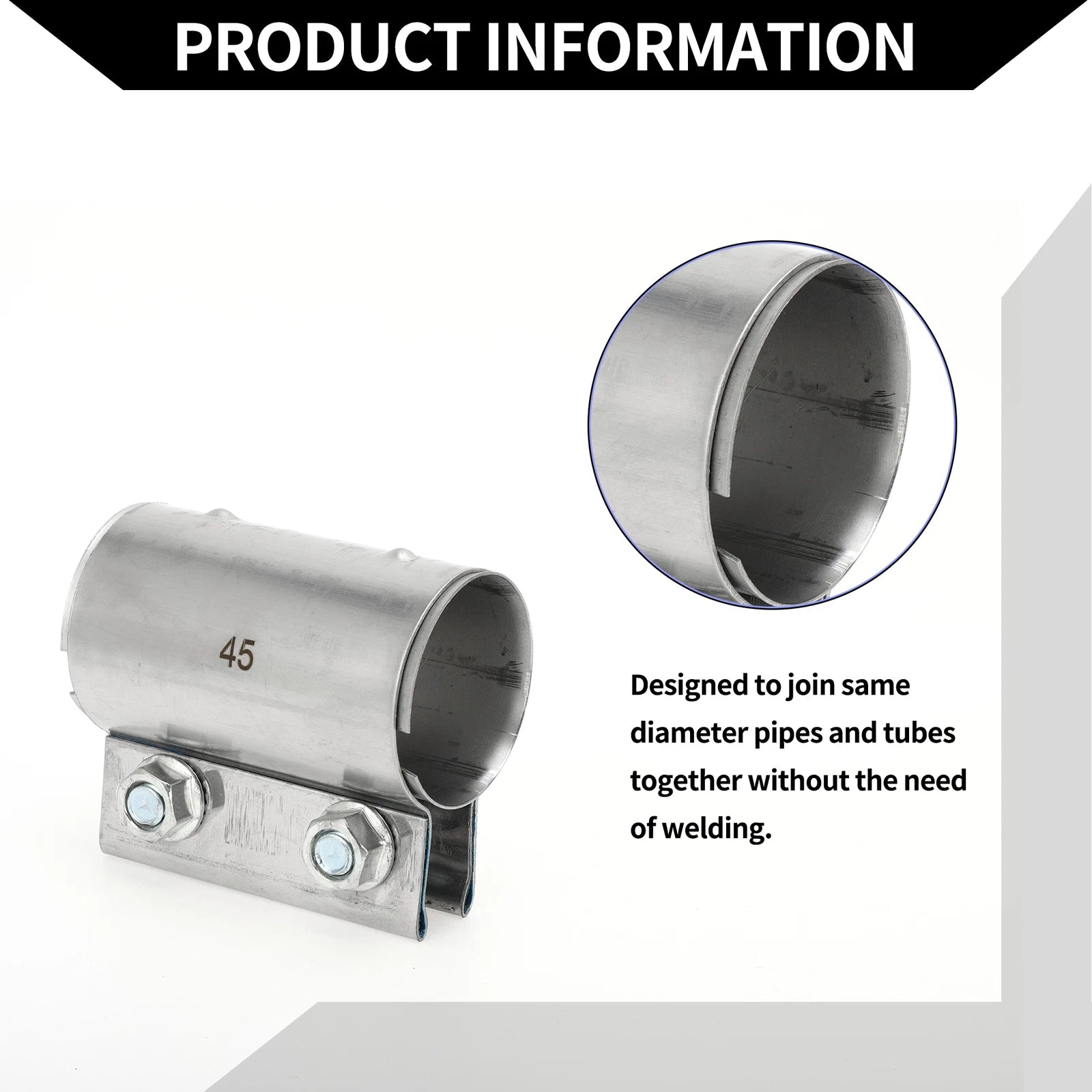 Exhaust Pipe Clamp for Car (1.77" 87mm)