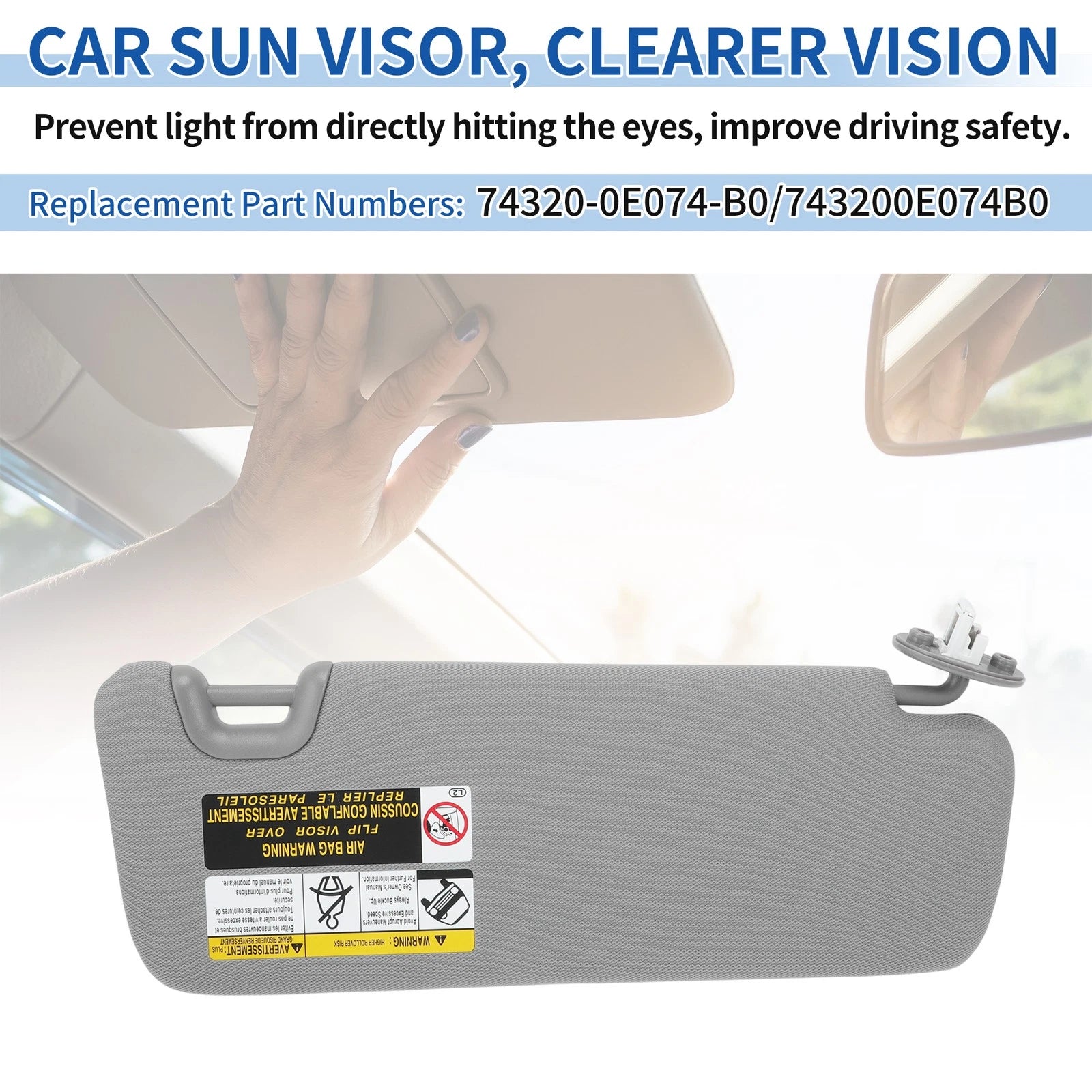 Left Side Sun Visor Replacement for Toyota Highlander (2014–2016) (2019)