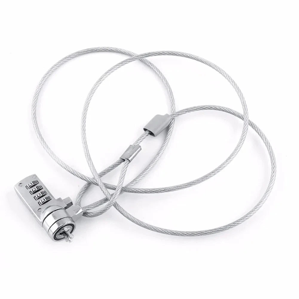 4 Digit Combination Lock with Steel Wire for Laptop Security Protection