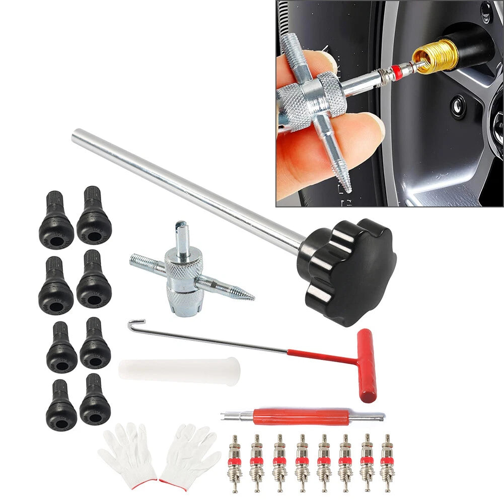 Quick Change Tire Valve Tool Kit for Universal Use (All Models)