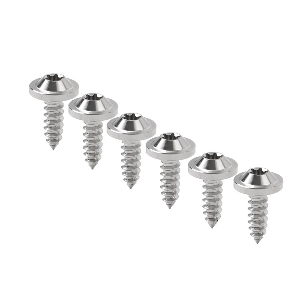 Set of 6 Titanium M5x15mm Torx Head Self Tapping Screws