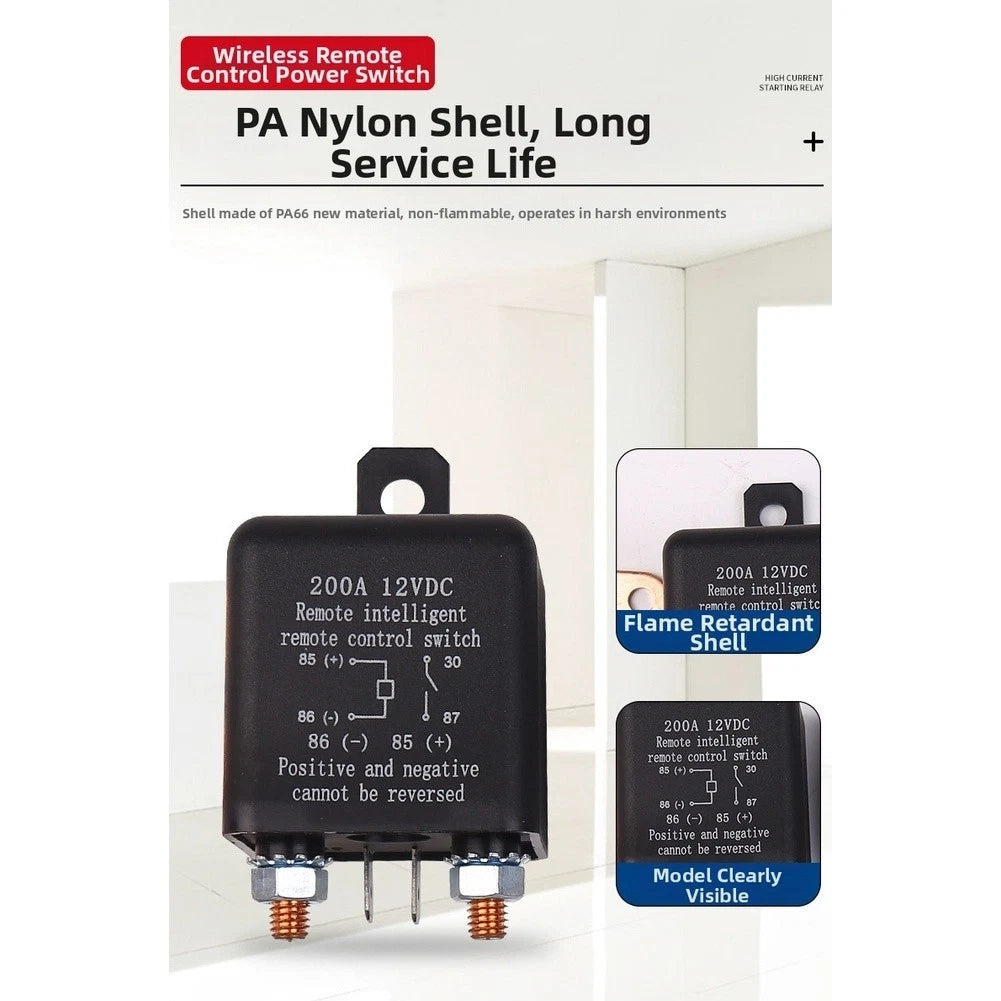 200A 12VDC Wireless Remote Switch for Car Power Protection