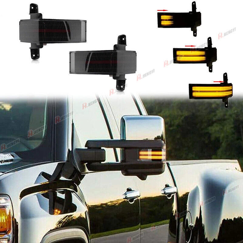 Dynamic LED Side Mirror Light for Chevy Silverado GMC 1500 2500HD 3500HD (2014–2023)