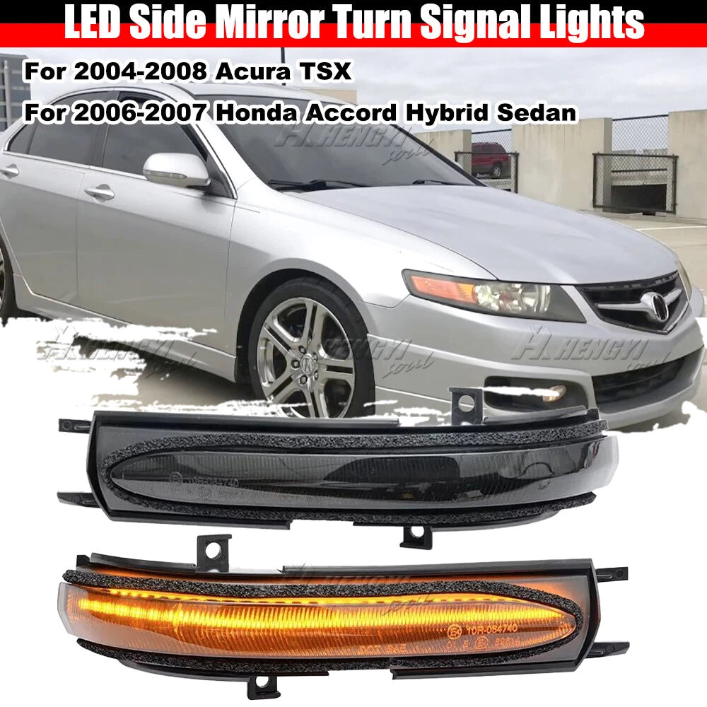 Smoke LED Side Mirror Turn Signal Light for Honda Accord Hybrid Acura TSX (2004–2008)