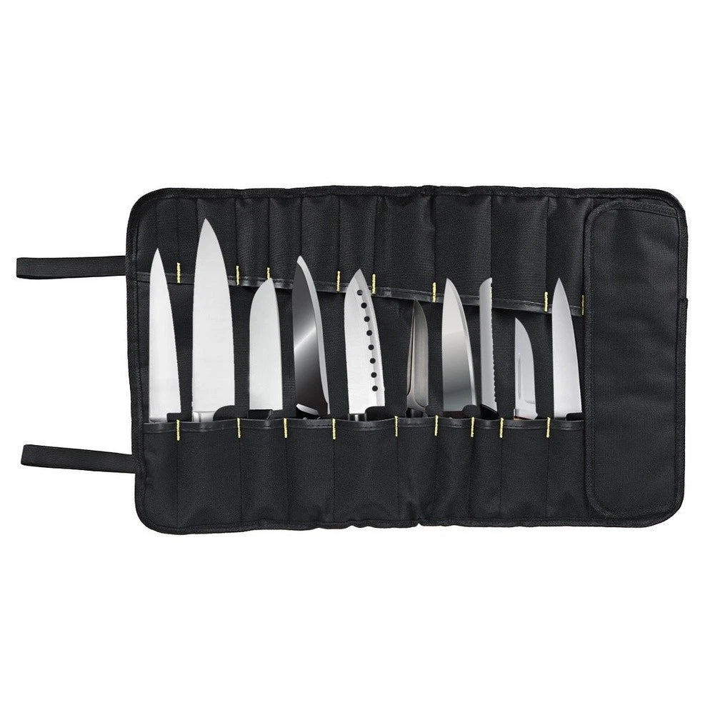22-Slot Cutlery Roll Bag for Chef Use - Portable, Foldable, Oxford Fabric