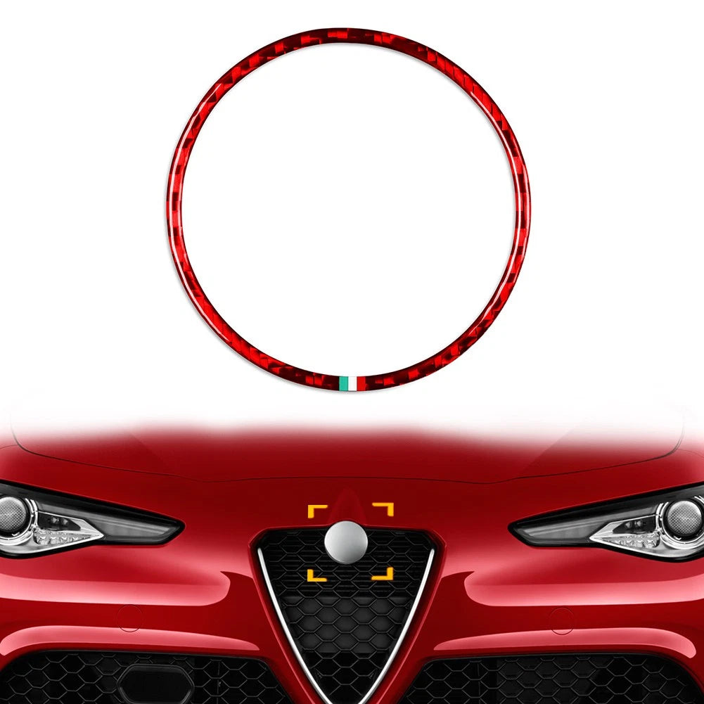 Front Emblem Badge Logo Ring Trim for Alfa Romeo Giulia (2017–2023)