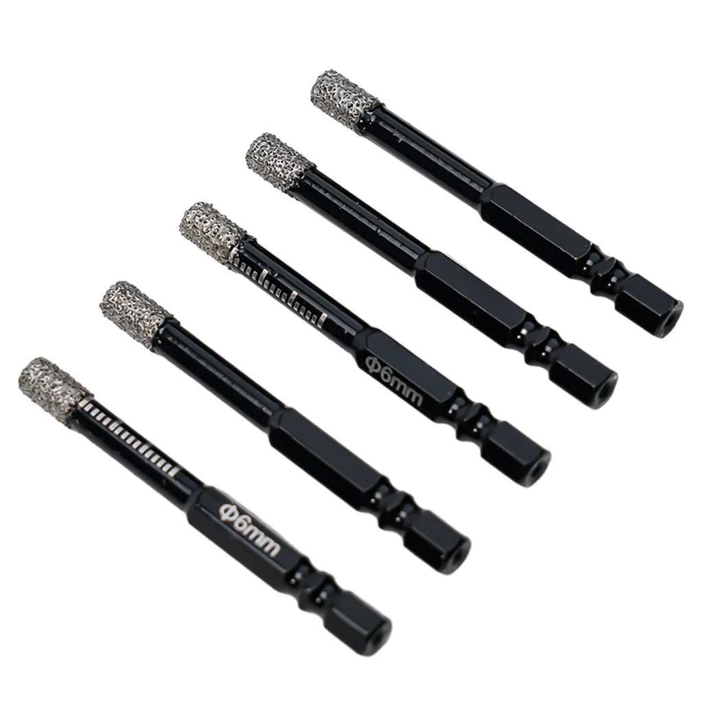 5X Hex Handle Vacuum Brazed Diamond Dry Drill Bits for Automotive Use
