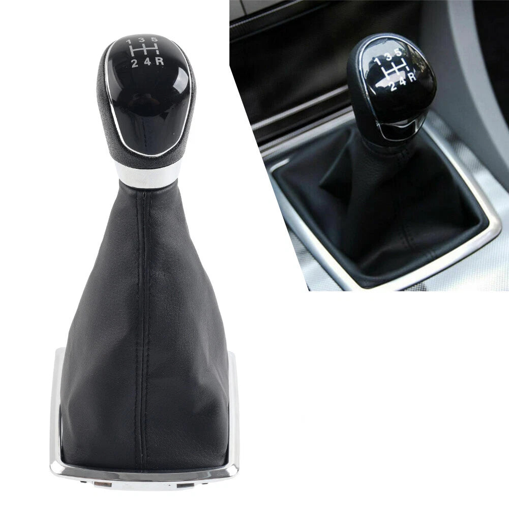 1x 5 Speed Shift Gear Knob with Leather Boot for Ford Focus MK2 (2005–2012)