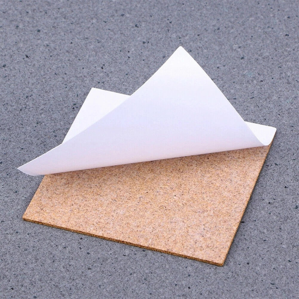 Set of 10 Cork Coasters with Self-Adhesive Backing for Home Bar