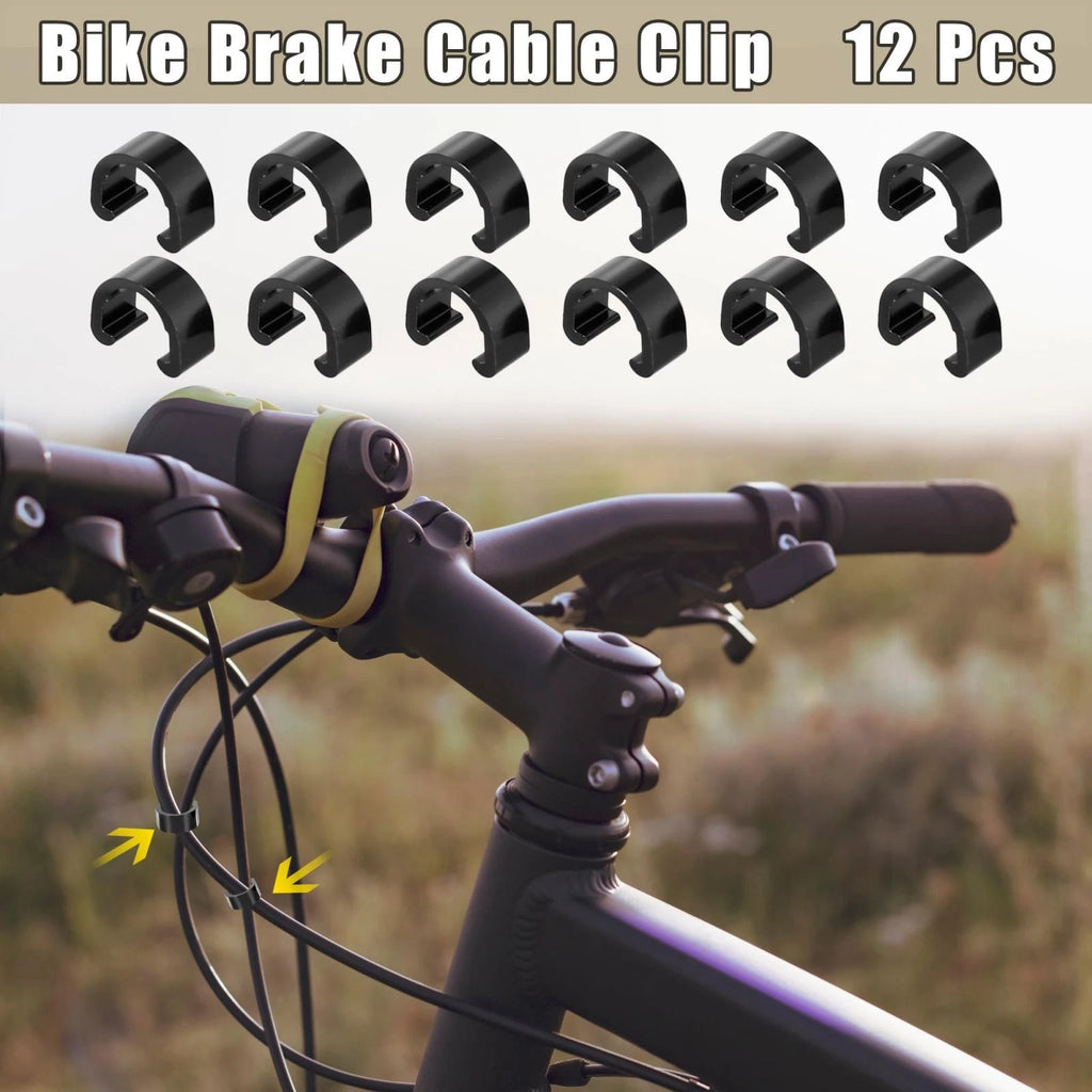 12pcs Brake Cable Clip C Style Clamp Aluminium Alloy for Mountain Bikes (—)