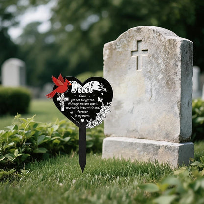 Heart Memorial Plaque for Father (Outdoor Use, Waterproof Metal)