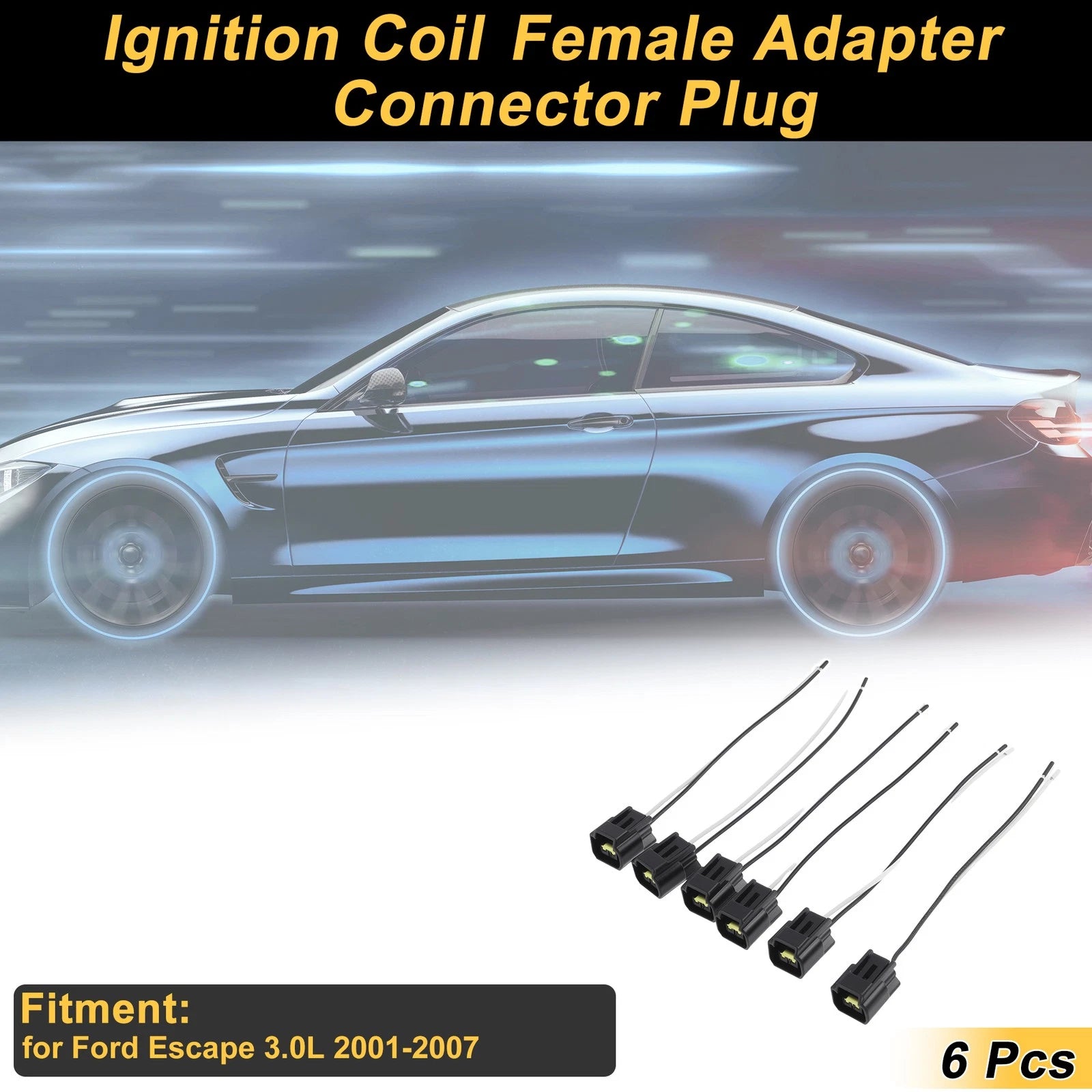6X 2 Pin Ignition Coil Connector Plug for Ford Escape (2001–2007)