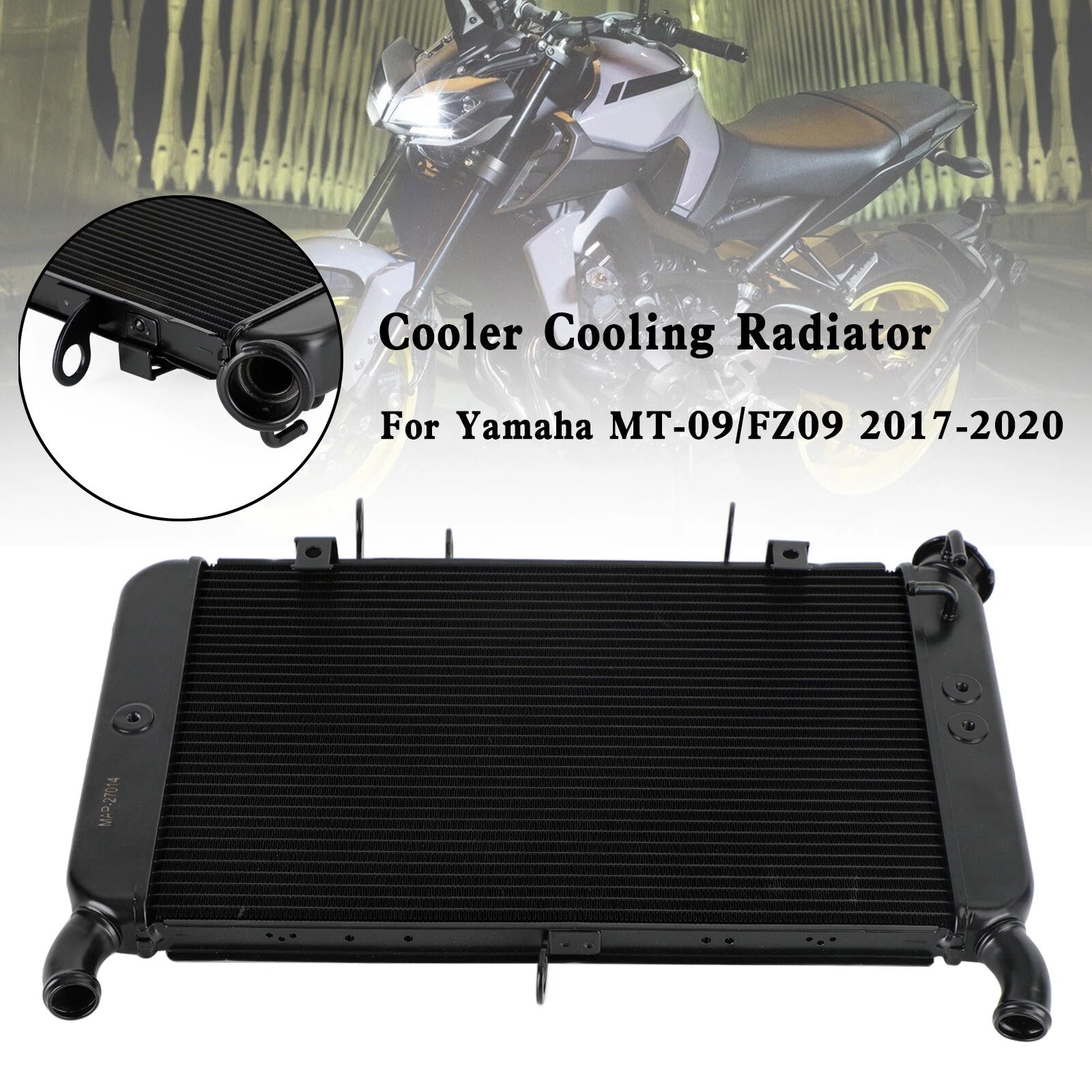 Aluminum Radiator for Yamaha MT09 FZ09 MT-09 (2017–2022) T9