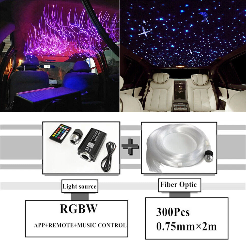 12W LED Fiber Optic Lights for Car Roof Sky Ceiling (Bluetooth APP Control)