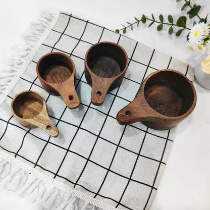 8-Piece Acacia Wood Measuring Spoons Set for Baking Cooking Needs