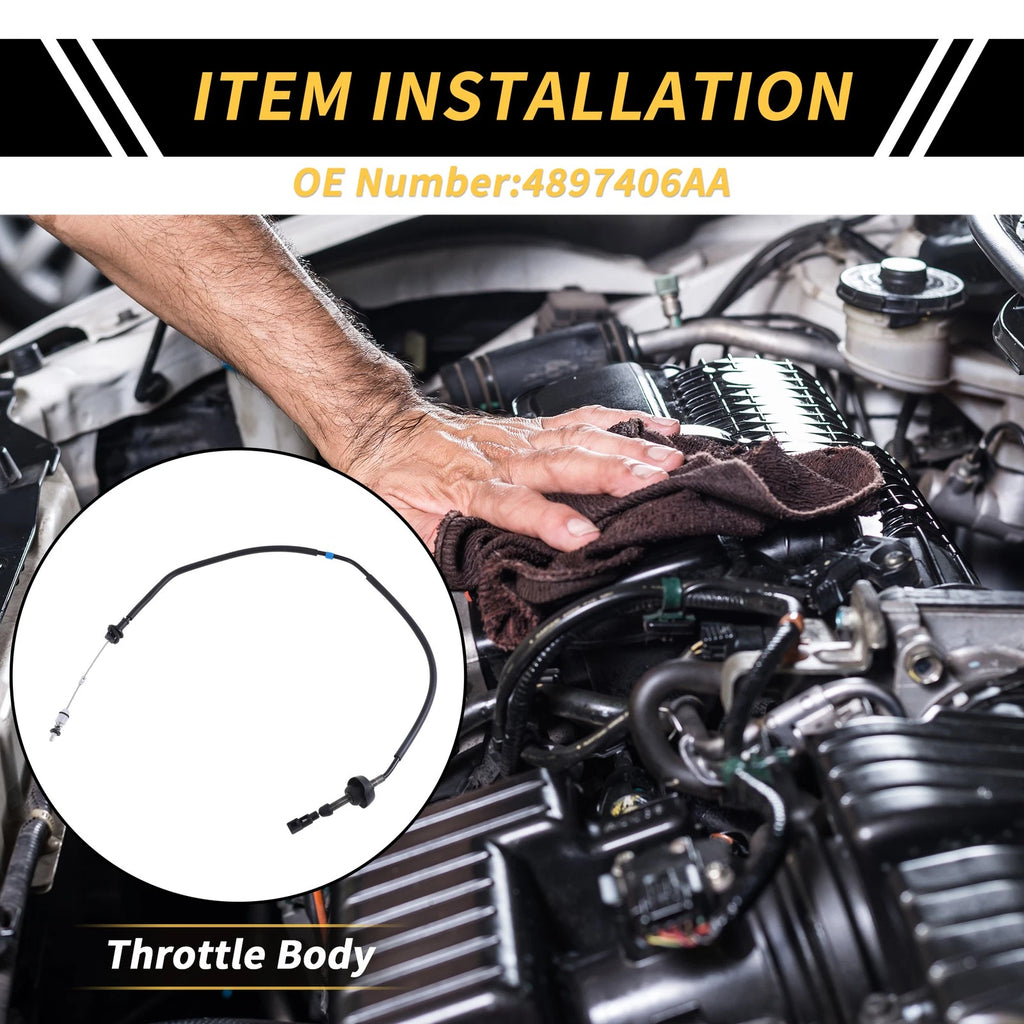 Throttle Body Accelerator Cable Replacement for Dodge Ram 1500 2500 (1994–1996)