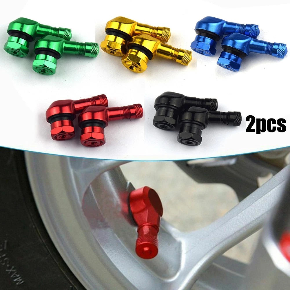 2X 90 Degree Angle Motorcycle Valve Stems CNC Aluminum