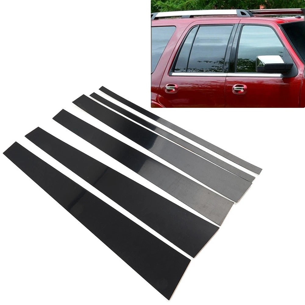 6pcs Center Pillar Posts Door Trim For Navigator For Ford Expedition 97-16 Black