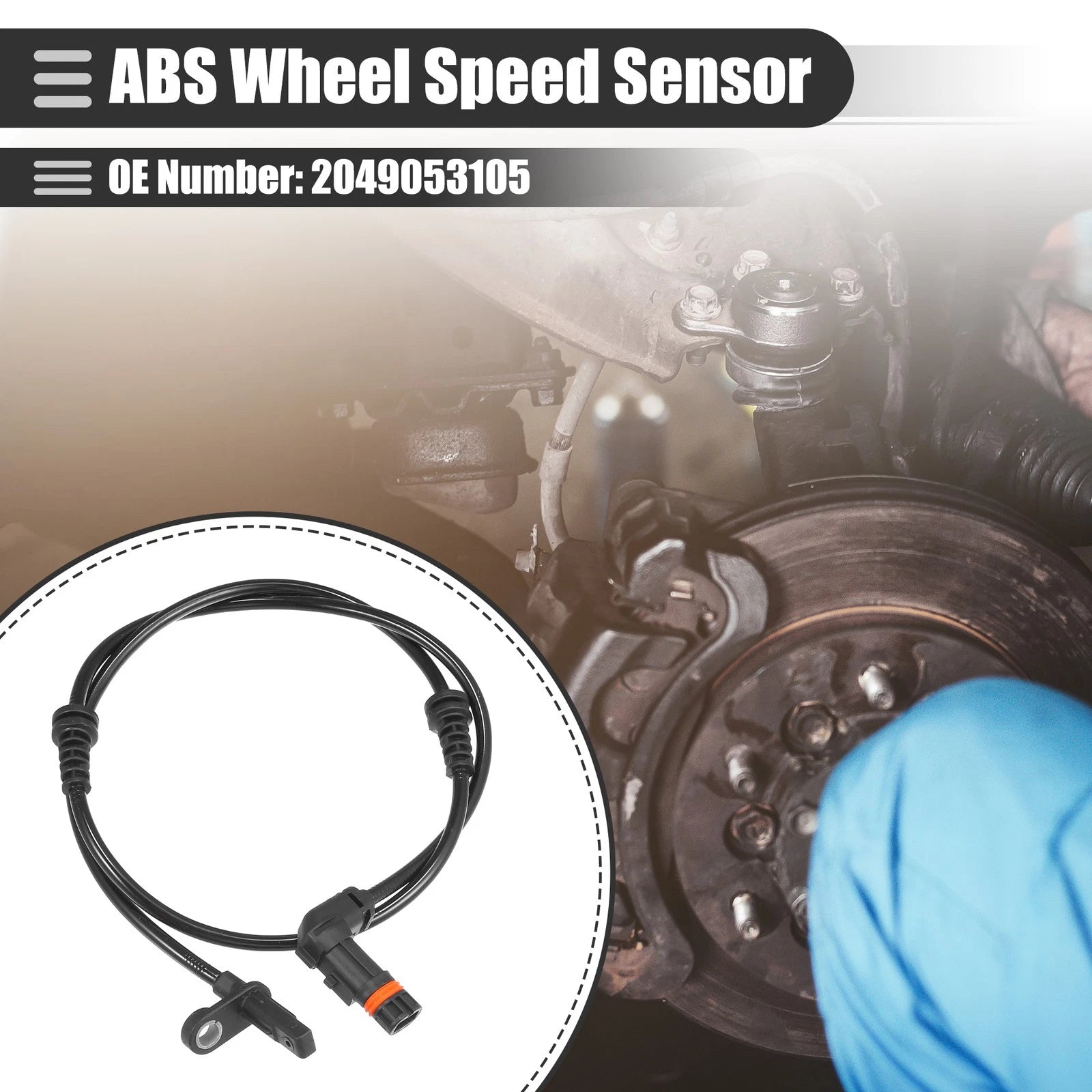 ABS Speed Sensor Front Left Right Replacement for Mercedes-Benz GLK250 GLK350 (2010–2015)