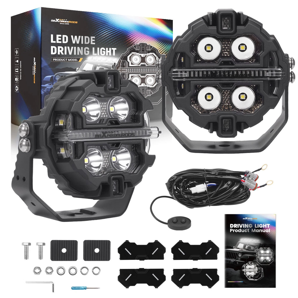 3.5'' 5'' 7'' Round/Square Universal Driving Auxiliary Light RGB DRL