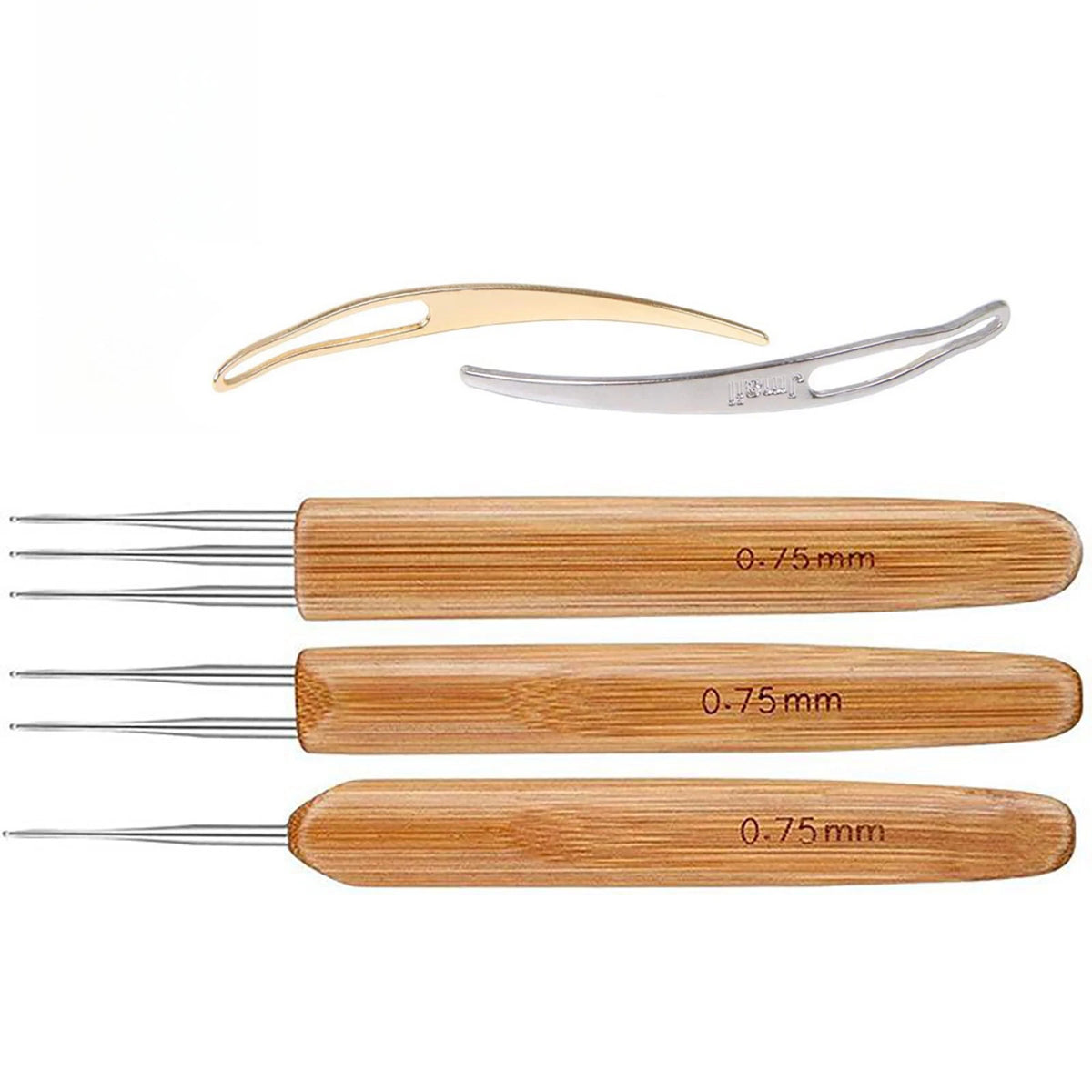 0.75mm Crochet Hook Set with Hair Locking Tool for