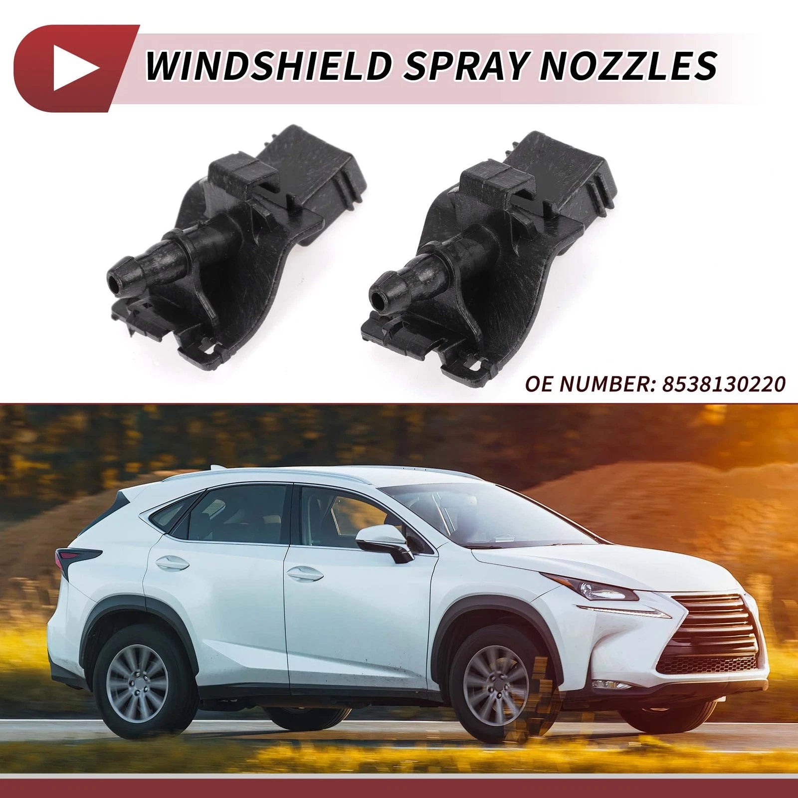 Front Windshield Washer Nozzle Replacement for Toyota Tacoma (2016–2023) 2pc