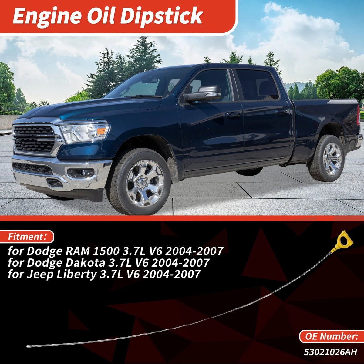 Oil Dipstick No. 53021026AH for Dodge Ram 1500 (2002–2008)