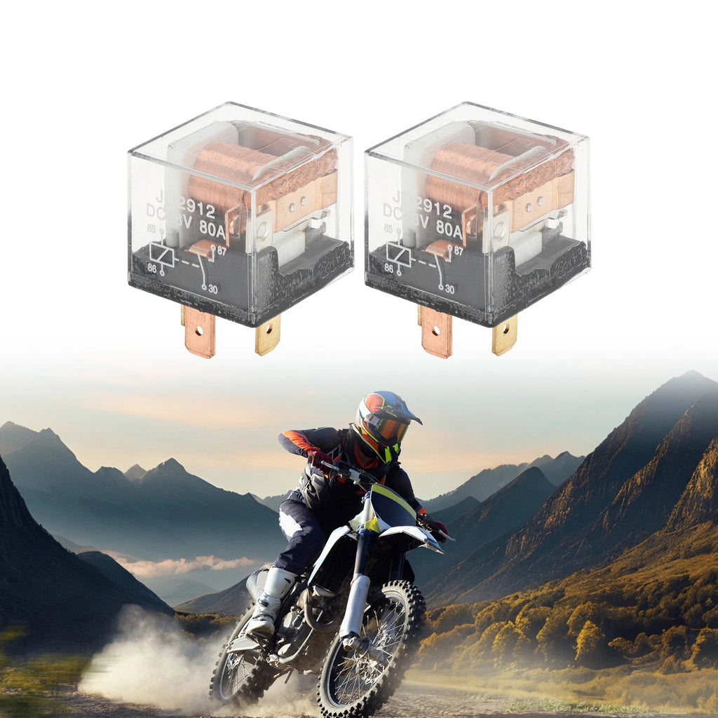 2X 4-Pin 48V 80A Waterproof Auto Relay for Multi-Purpose Use