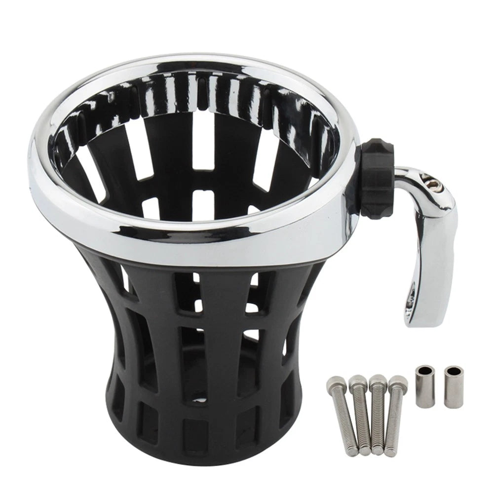 Universal Large Size Motorcycle Handlebar Cup Holder with Mesh Basket