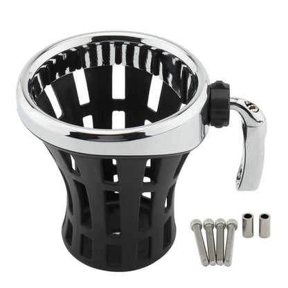 Universal Large Size Motorcycle Handlebar Cup Holder with Mesh Basket