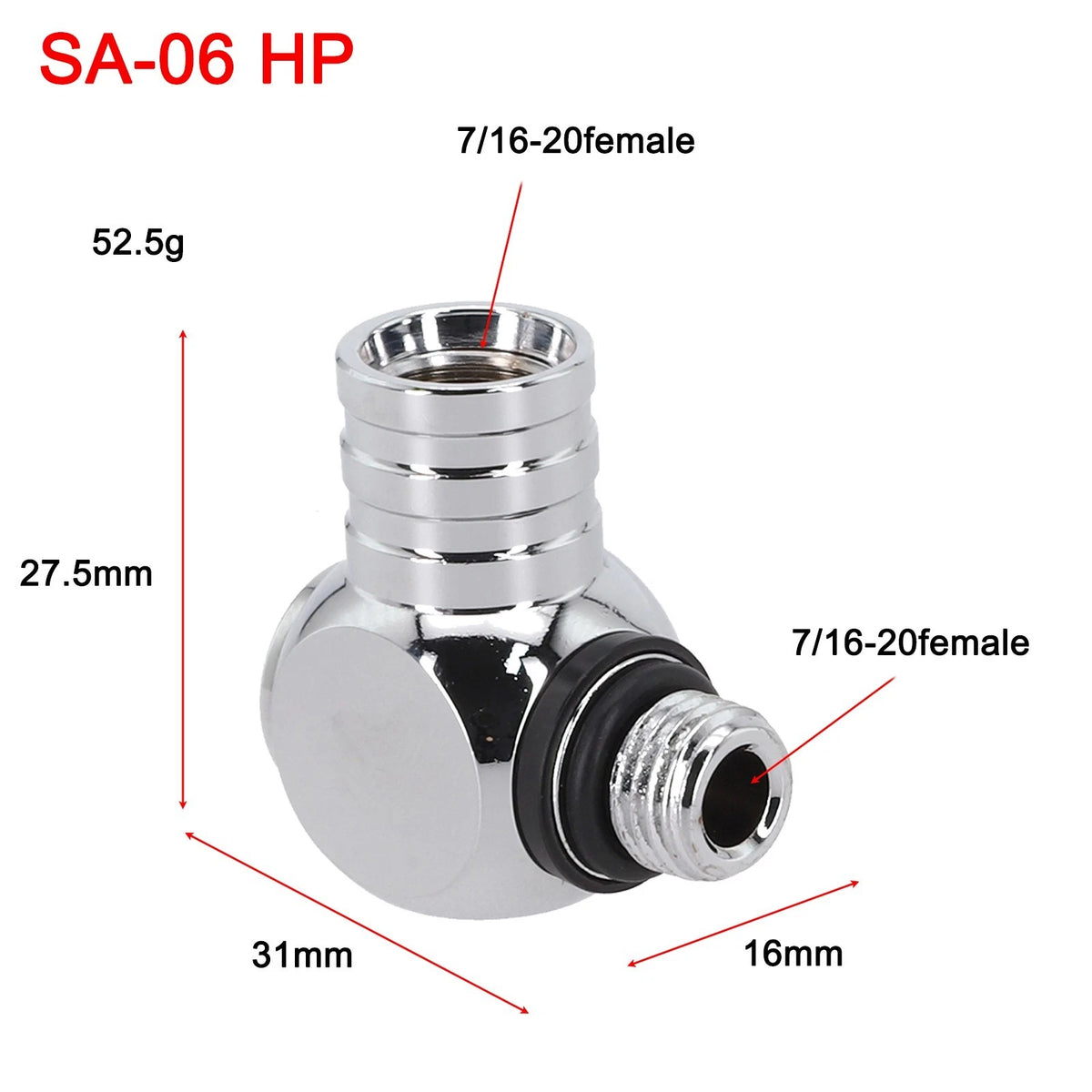 Swivel Adaptor Connector for Scuba Diving 360° Rotation