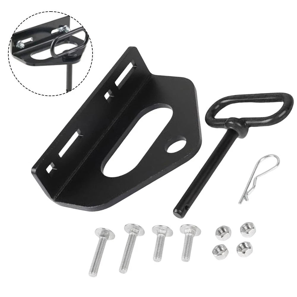 Lawn Mower Hook Kit with Heavy Duty Steel Towing Hitch (Adjustable)