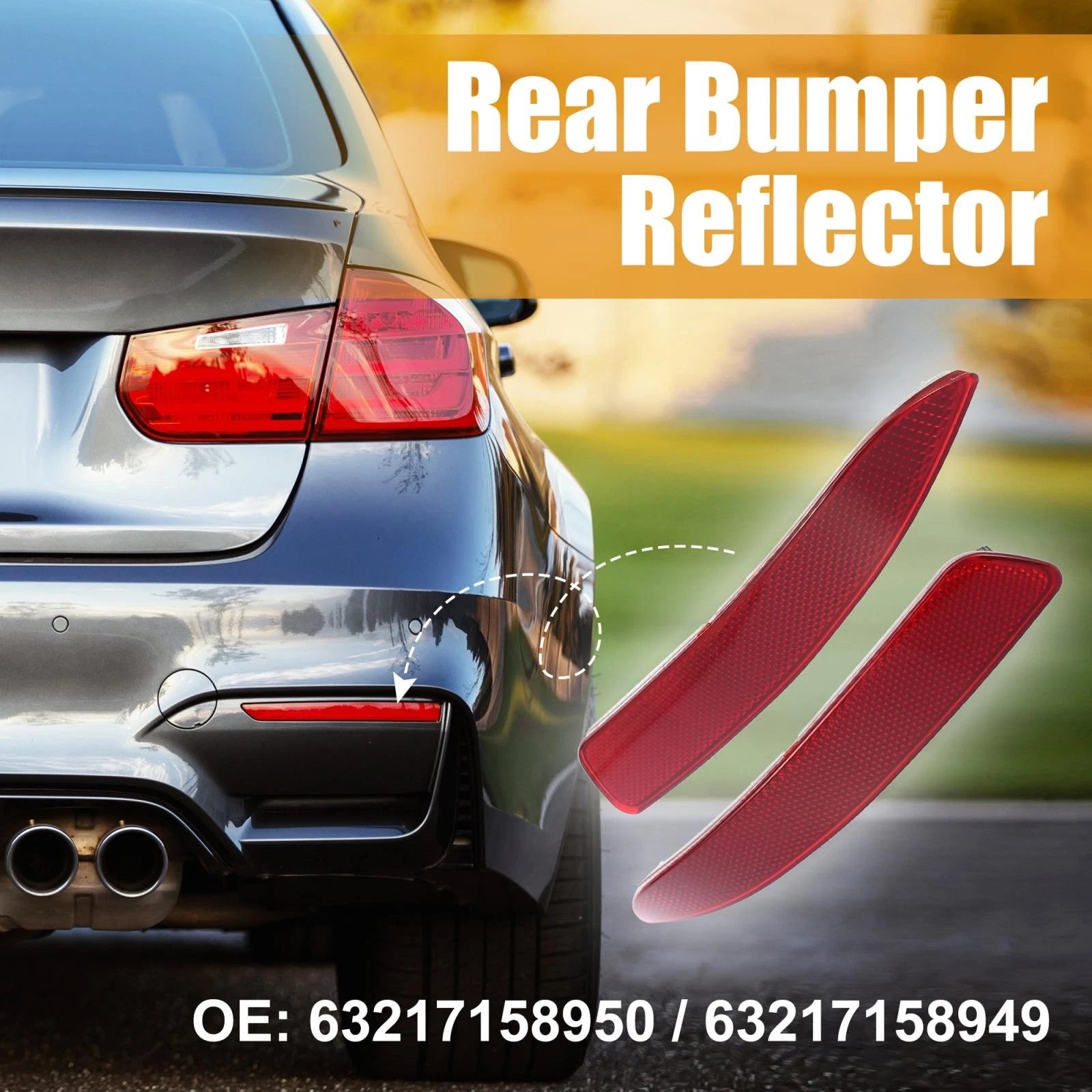 Rear Bumper Reflectors Pair Replacement for BMW X5 (2014–2018)