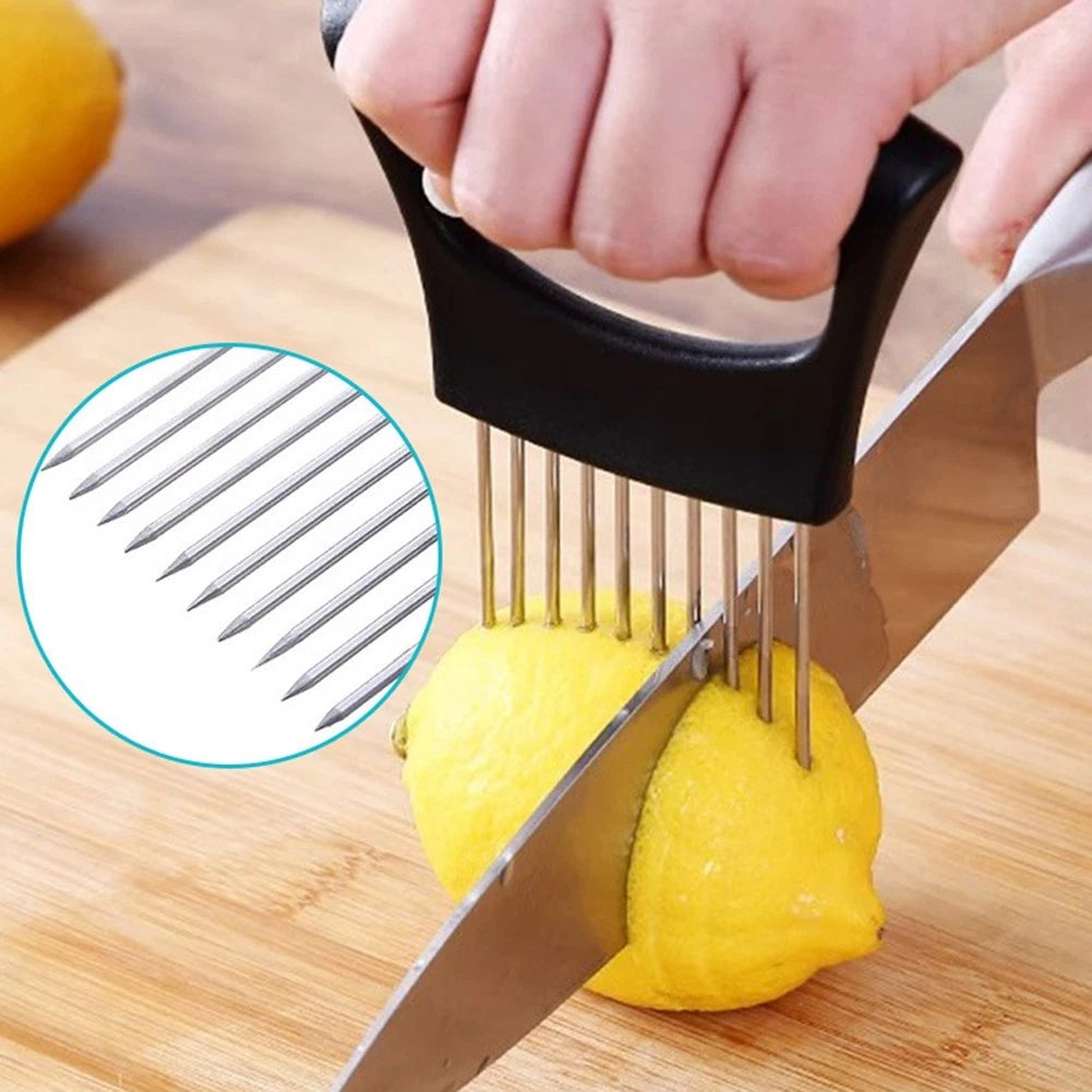 Stainless Steel Onion Slicer for Quick Vegetable & Meat Tenderizing