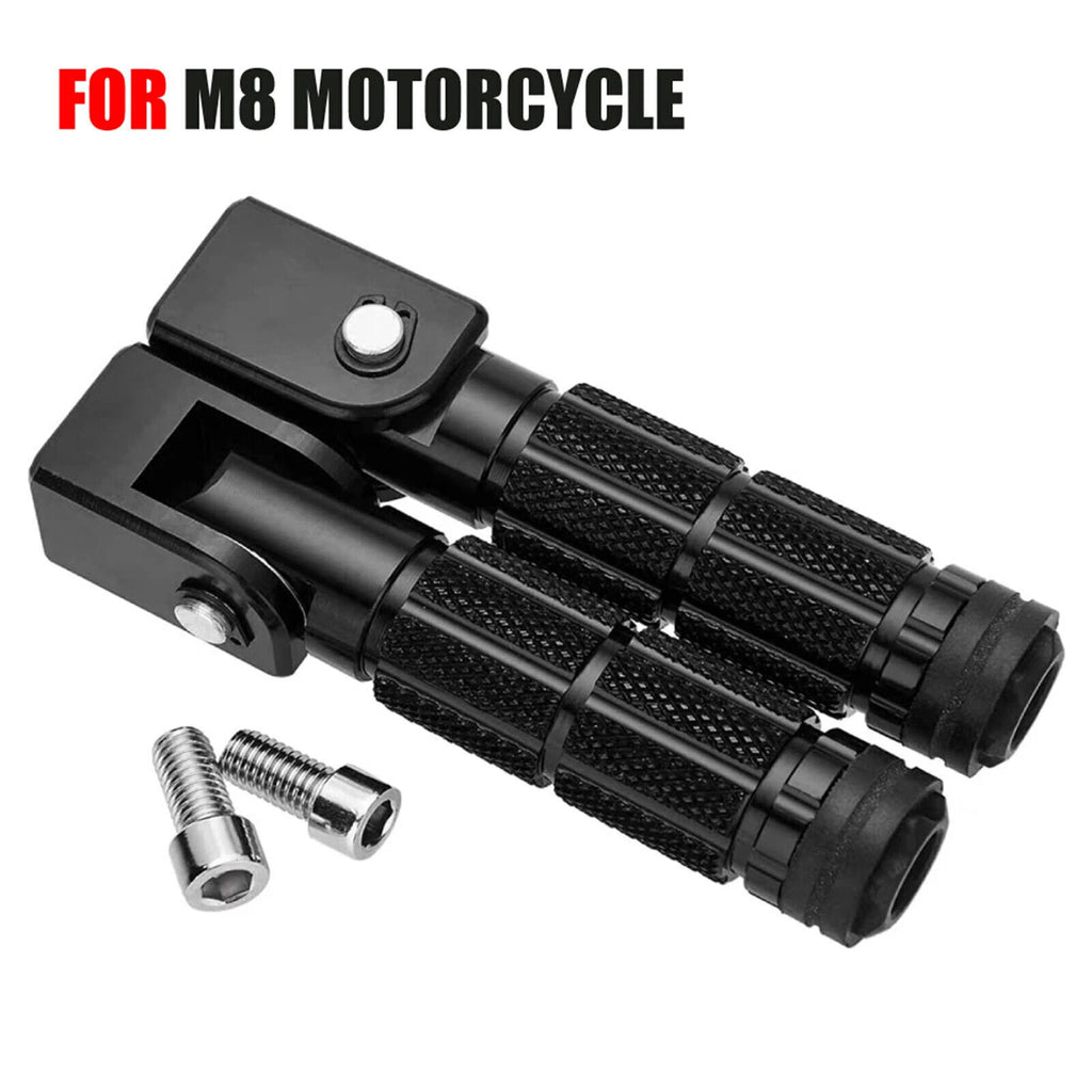 M8 Rear Footrests for Universal Fit (90 Degree Fixed Folding)