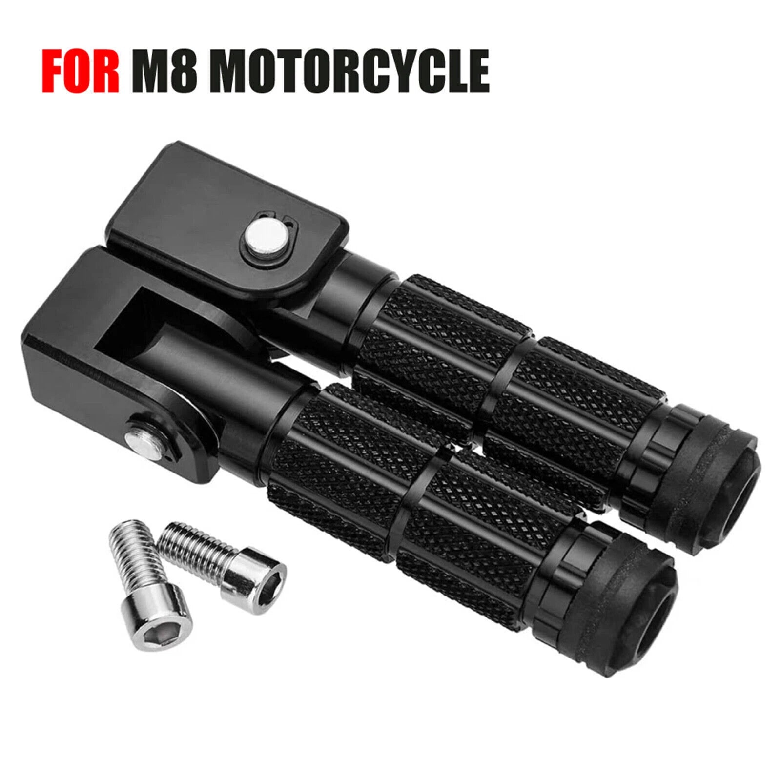 M8 Rear Footrests for Universal Fit (90 Degree Fixed Folding)