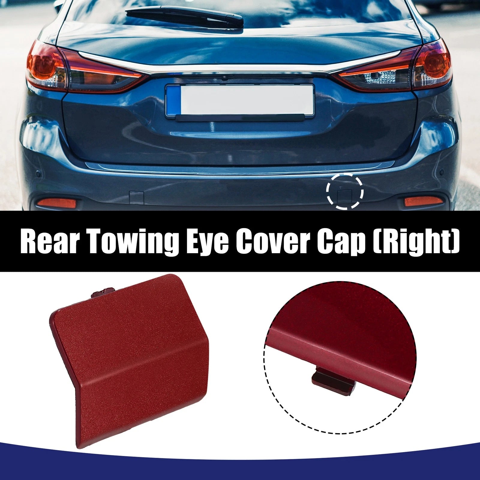 Rear Right Bumper Hook Cover Towing Eye Replacement for Mazda 6 (2013–2016)
