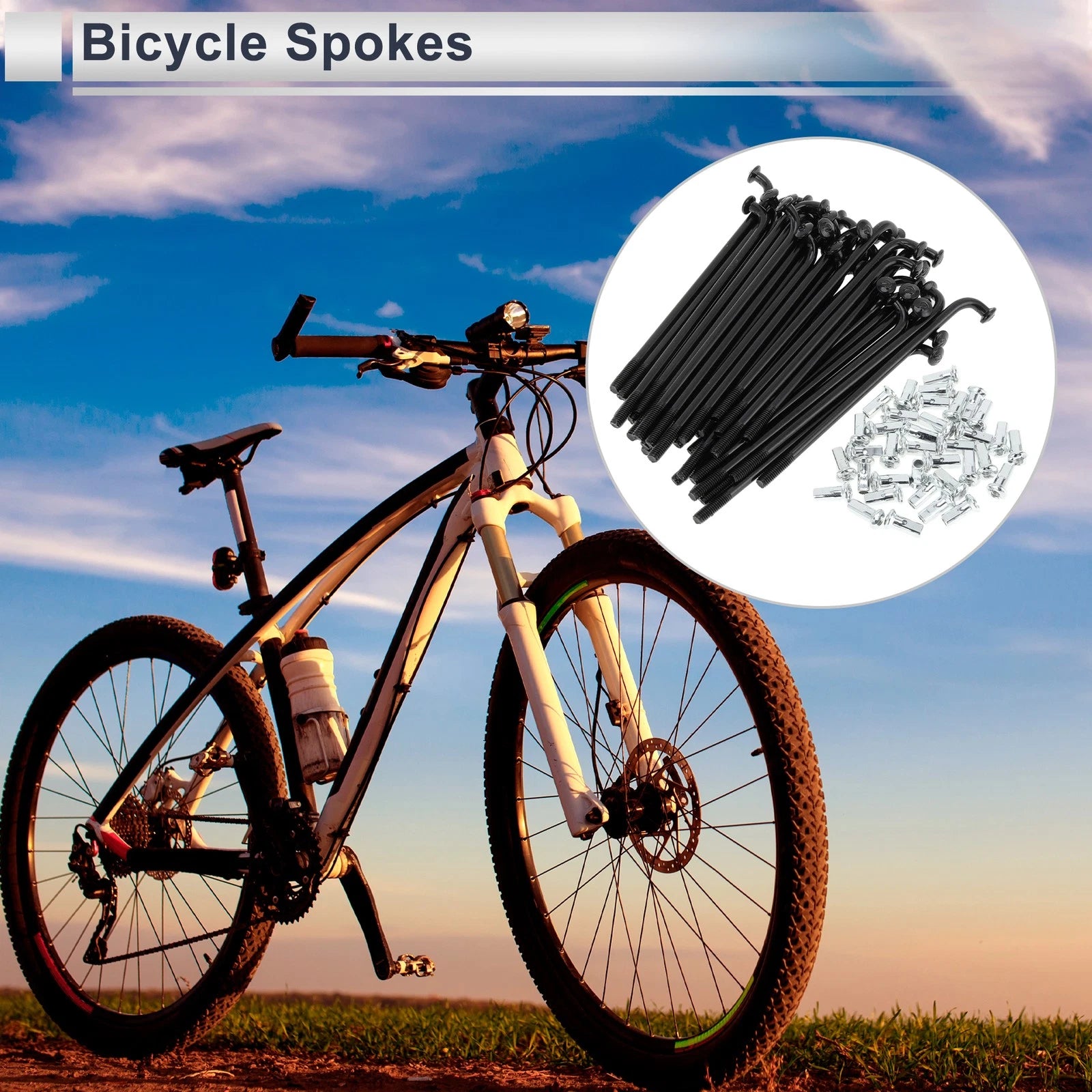 Bicycle Spokes Nipple Set Carbon Steel 69mm for Universal (All Models)