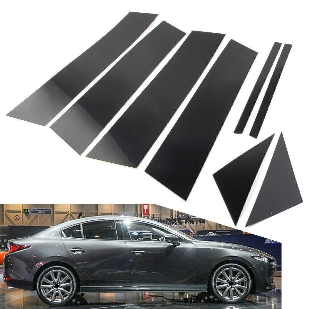 8pcs Gloss Black Pillar Posts for Mazda 3 Sedan (2019–2021)