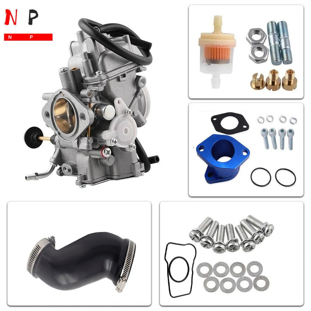 Carburetor with Air Box Cleaner Joint for Yamaha Warrior 350 YFM350X (1987–2004)
