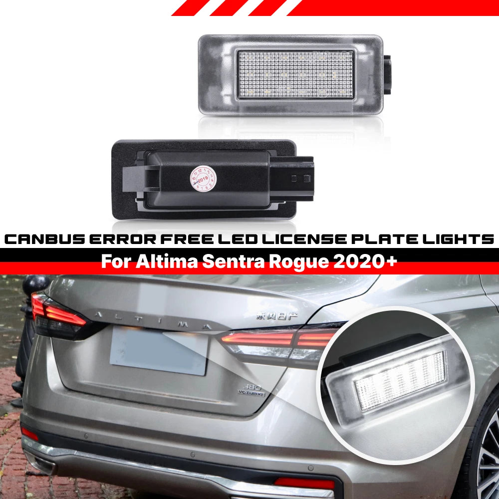 White LED License Plate Light for Nissan Altima Rogue Sentra Versa (2019–2020)