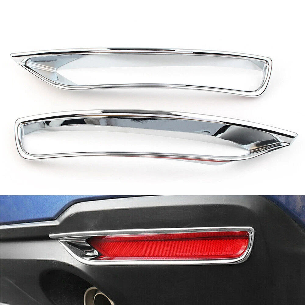 Chrome Rear Fog Light Lamp Cover Trim For Subaru forester 2013-2018 ABS 2pcs