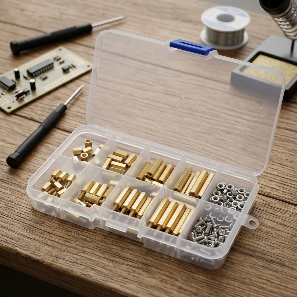 180 Pcs M2 5 Brass Hex Standoff Screw Nut Kit for Electronics Assembly